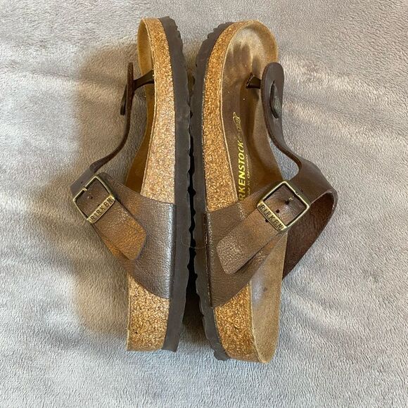 Birkenstock Bronze Gizeh Sandals Women Size 5 - Picture 7 of 10